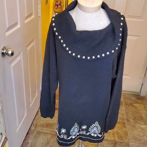 Vintage, 80's beaded sweater